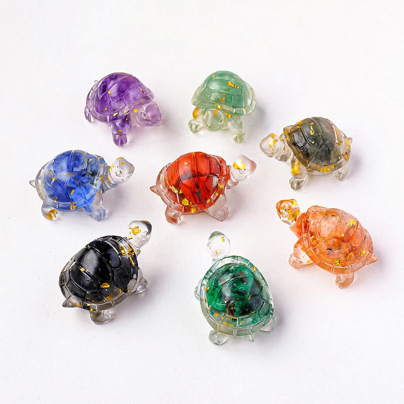 Buddha Stones Various Stone Citrine Green Aventurine Amethyst Mini Turtle Prosperity Home Decoration - image 0