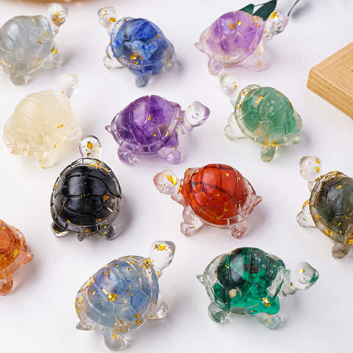 Buddha Stones Various Stone Citrine Green Aventurine Amethyst Mini Turtle Prosperity Home Decoration