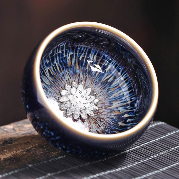 Buddha Stones Handmade Chinese Jianzhan Koi Fish Lotus Dragon Phoenix 12 Chinese Zodiac Ceramic Teacup Kung Fu Tea Cup 70ml