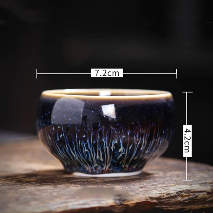 Buddha Stones Handmade Chinese Jianzhan Koi Fish Lotus Dragon Phoenix 12 Chinese Zodiac Ceramic Teacup Kung Fu Tea Cup 70ml