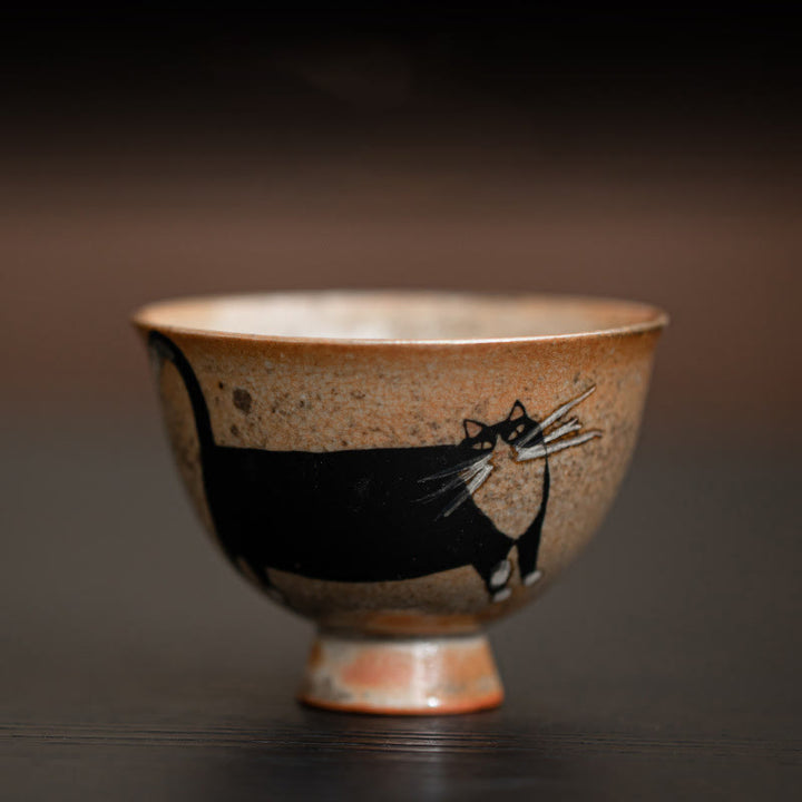 Buddha Stones Small Cute Cat Teacup Kung Fu Tea Cup 60ml