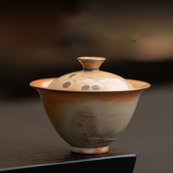 Buddha Stones Cute Cat Ceramic Gaiwan Teacup Kung Fu Tea Cup With Lid 130ml