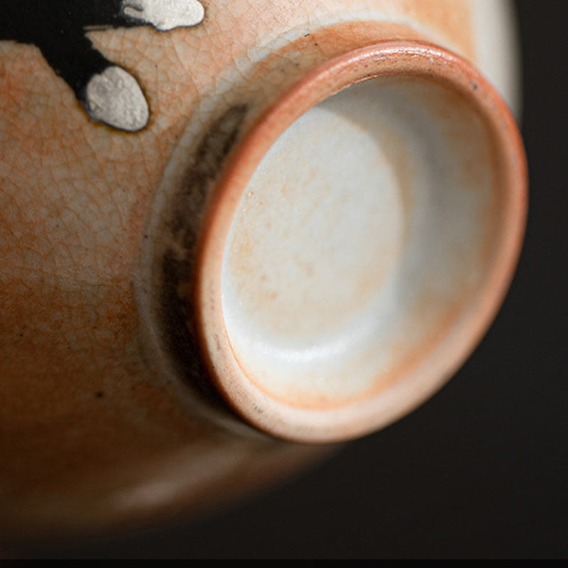 Buddha Stones Cute Cat Ceramic Gaiwan Teacup Kung Fu Tea Cup With Lid 130ml