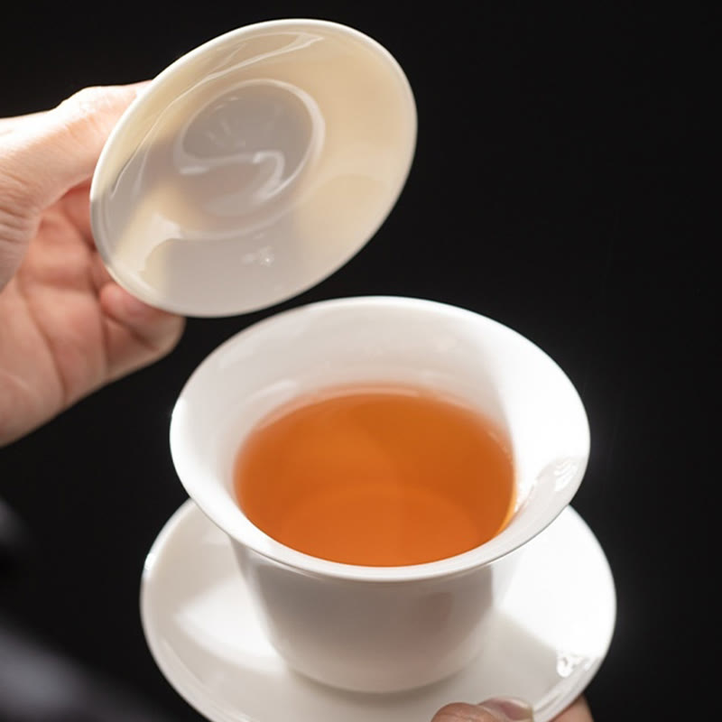 Buddha Stones Thangka Dragon Buddhas Dunhuang Ceramic Gaiwan Sancai Kung Fu Tea Cup And Saucer With Lid Gift Box 180ml