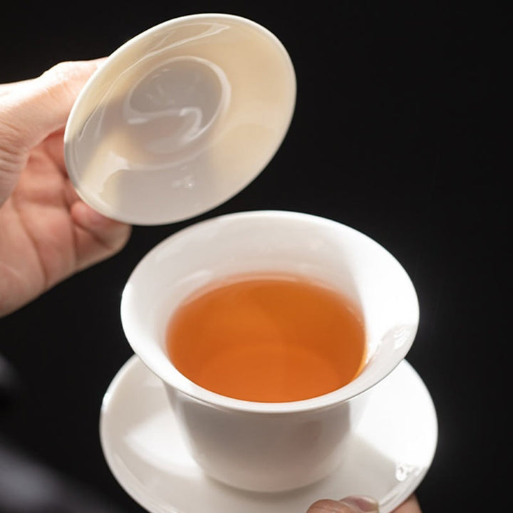 Buddha Stones Thangka Dragon Buddhas Dunhuang Ceramic Gaiwan Sancai Kung Fu Tea Cup And Saucer With Lid Gift Box 180ml