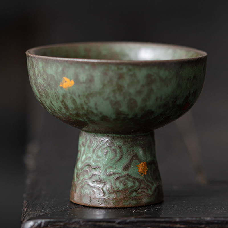 Buddha Stones Vintage Auspicious Clouds Goblet Teacup Kung Fu Tea Cup 60ml