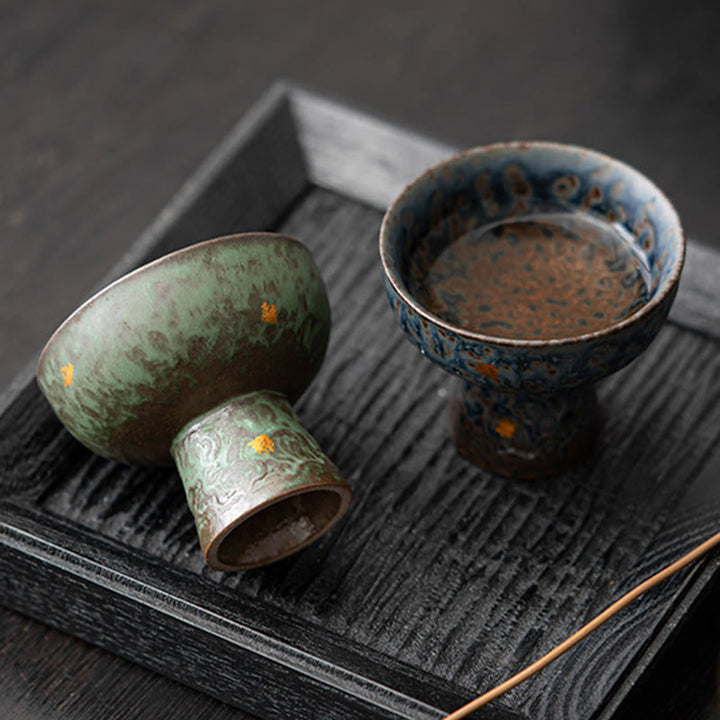 Buddha Stones Vintage Auspicious Clouds Goblet Teacup Kung Fu Tea Cup 60ml