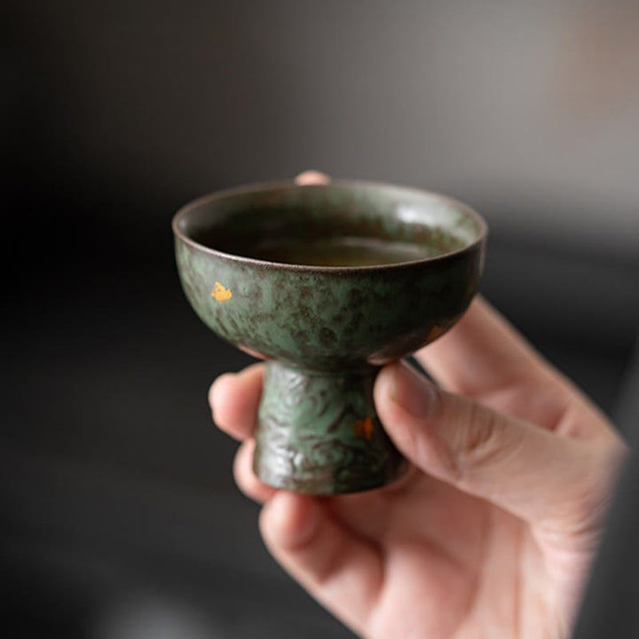 Buddha Stones Vintage Auspicious Clouds Goblet Teacup Kung Fu Tea Cup 60ml