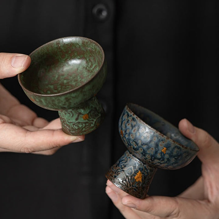 Buddha Stones Vintage Auspicious Clouds Goblet Teacup Kung Fu Tea Cup 60ml