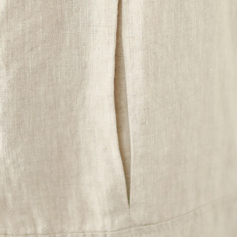 Buddha Stones Vintage Casual Pleated Design Cotton Women's Wide Leg Cropped Pants With Pockets - image 19