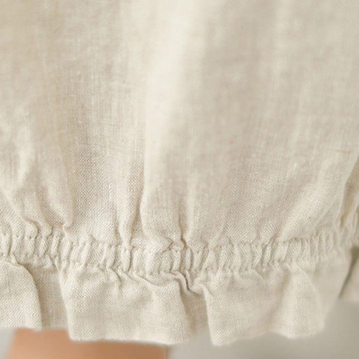 Buddha Stones Vintage Casual Pleated Design Cotton Women's Wide Leg Cropped Pants With Pockets - image 20