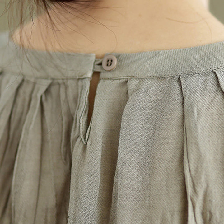 Buddha Stones Summer Wrinkles Simple Design Crew Neck Cotton Linen Women's Sleeveless Vest Waistcoat - image 6