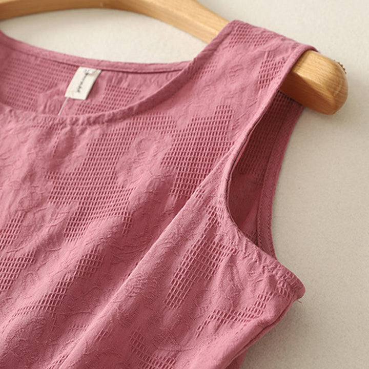 Buddha Stones Summer Solid Color Sleeveless Women's Cotton Linen Vest Waistcoat - image 14