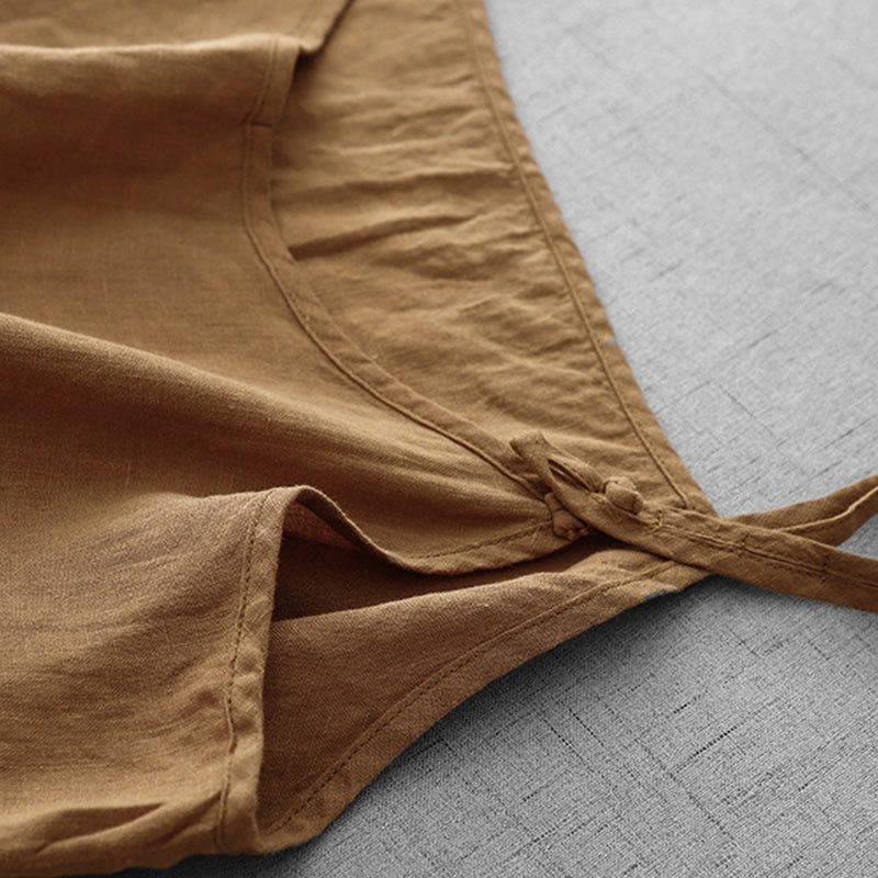 Buddha Stones Summer Plain Adjustable Strap Design Women's Cotton Linen Vest Waistcoat - image 22