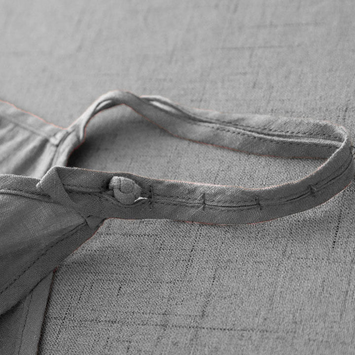 Buddha Stones Summer Plain Adjustable Strap Design Women's Cotton Linen Vest Waistcoat - image 18