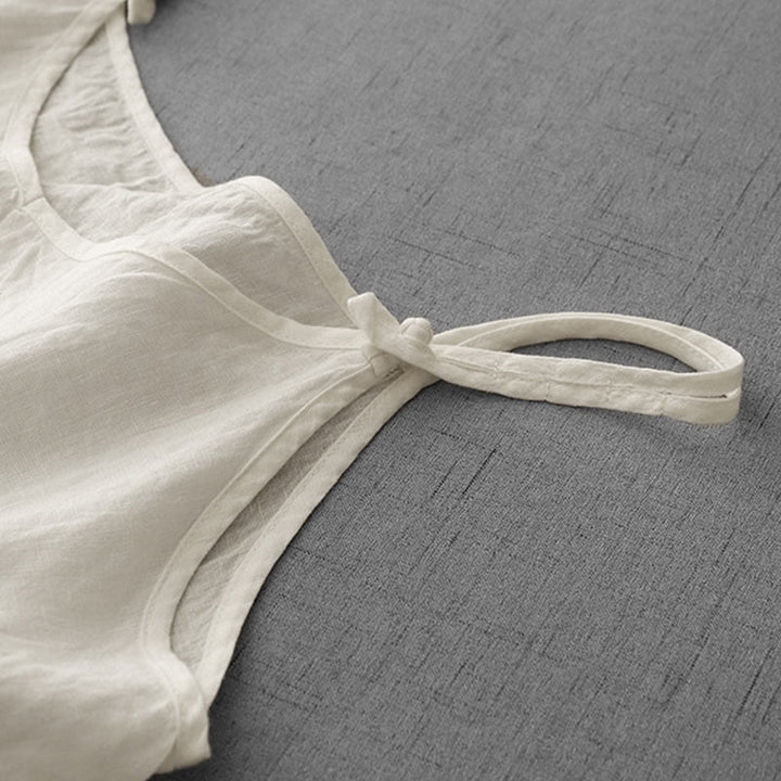 Buddha Stones Summer Plain Adjustable Strap Design Women's Cotton Linen Vest Waistcoat - image 10
