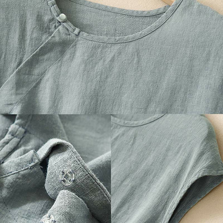 Buddha Stones Spring Patchwork Simple Sleeveless Design Cotton Women's Vest - image 2