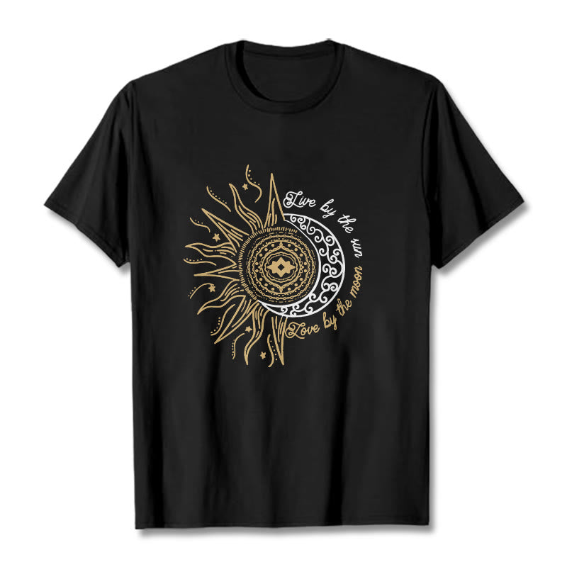 Buddha Stones Live By The Sun Love By The Moon Tee T-shirt - Black - 2XL - image 1