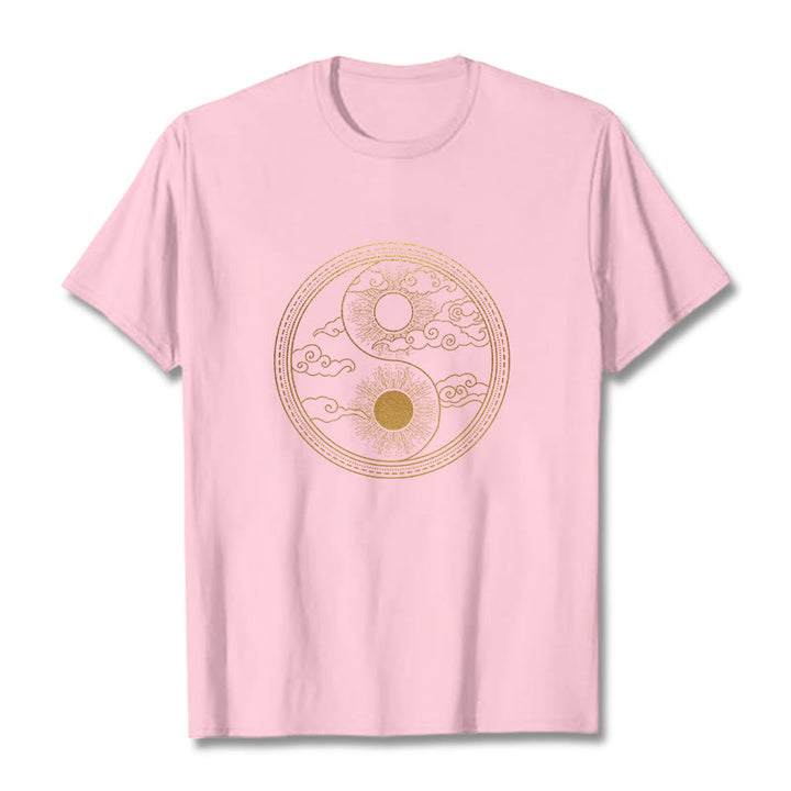 Buddha Stones Yin Yang Sun Auspicious Clouds Tee T-shirt