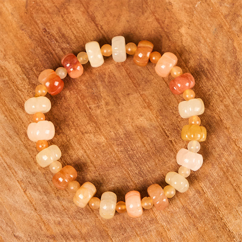 Buddha Stones Golden Silk Jade Pumpkin Beads Wealth Luck Bracelet