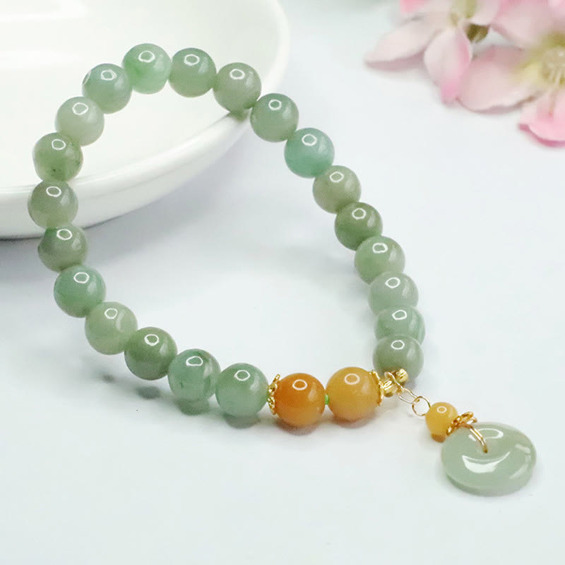 Buddha Stones Jade Beads Peace Buckle Prosperity Abundance Bracelet - image 3