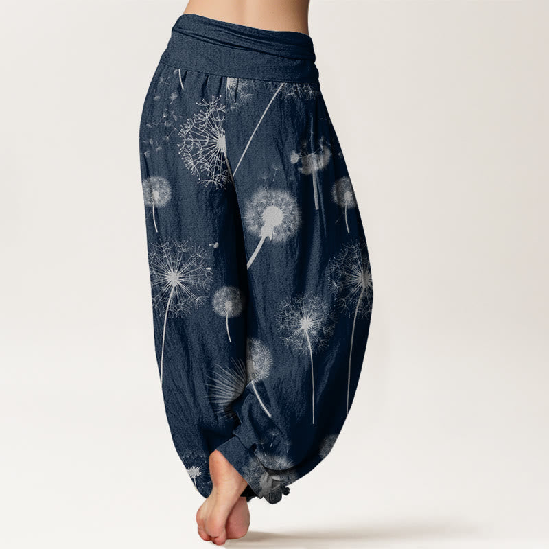 Buddha Stones Casual Dandelion Pattern Women's Elastic Waist Harem Pants - image 5