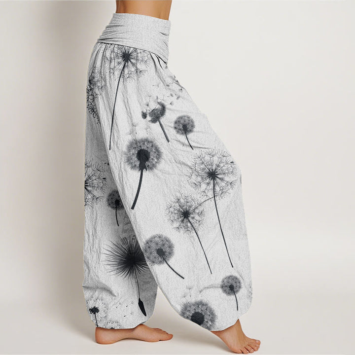 Buddha Stones Cotton Casual Dandelion Pattern Women's Elastic Waist Harem Pants - image 9