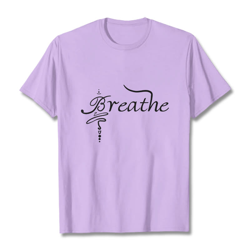 Buddha Stones Breathe Word Tee T-shirt - Plum - 2XL - image 17