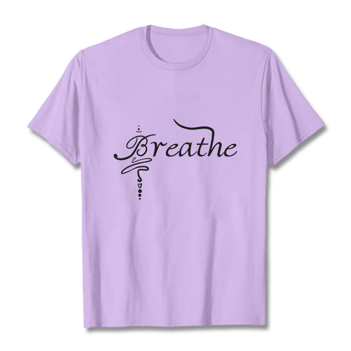 Buddha Stones Breathe Word Tee T-shirt - Plum - 2XL - image 17