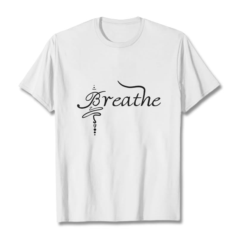 Buddha Stones Breathe Word Tee T-shirt - White - 2XL - image 6