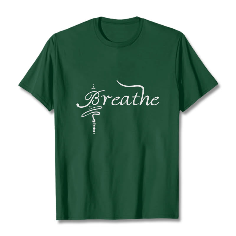 Buddha Stones Breathe Word Tee T-shirt - ForestGreen - 2XL - image 11