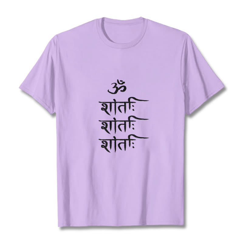 Buddha Stones OM MANTRA Sanskrit Pattern Tee T-shirt