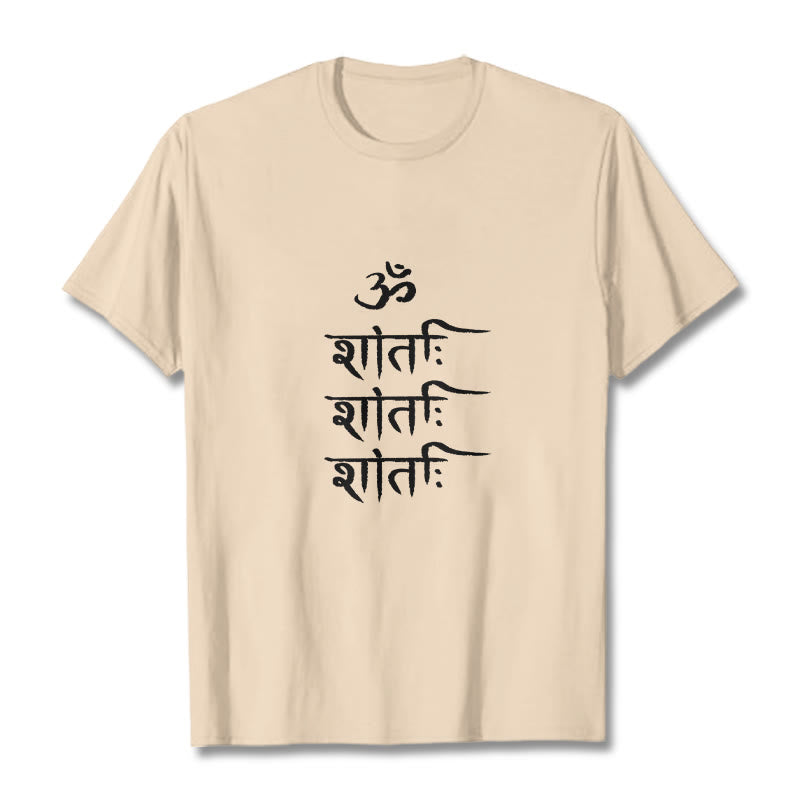 Buddha Stones OM MANTRA Sanskrit Pattern Tee T-shirt