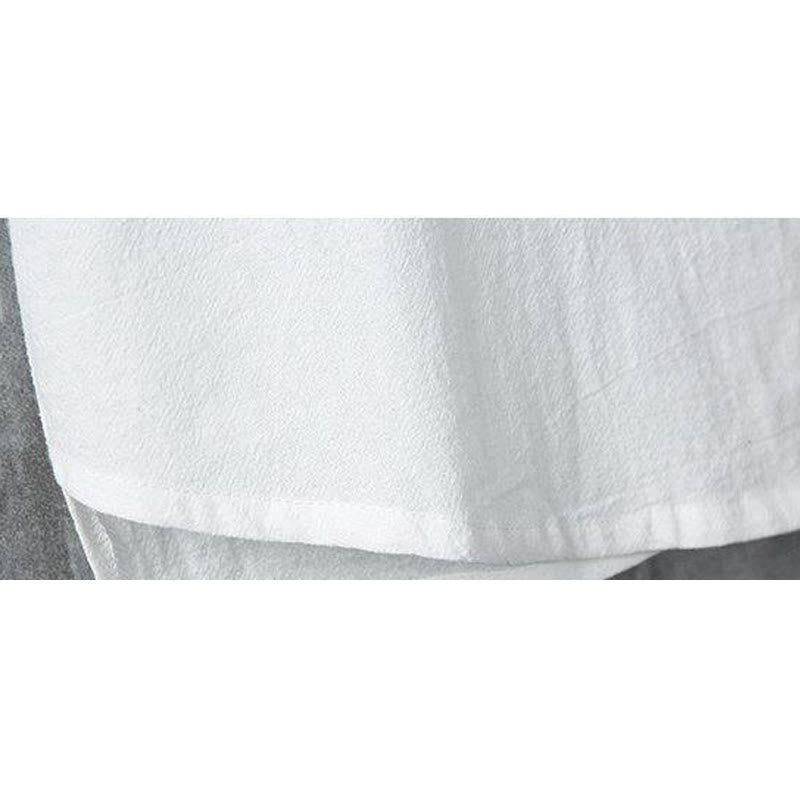 Buddha Stones Daily Casual Plain Chinese Frog-Button Men's Short Sleeve Cotton Linen Shirt - image 9