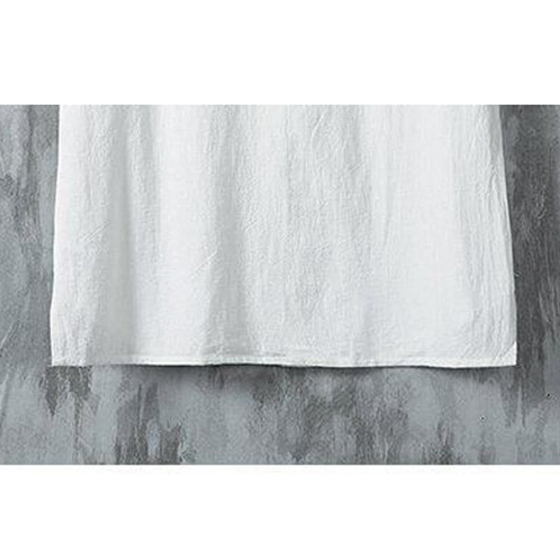 Buddha Stones Daily Casual Plain Chinese Frog-Button Men's Short Sleeve Cotton Linen Shirt - image 7