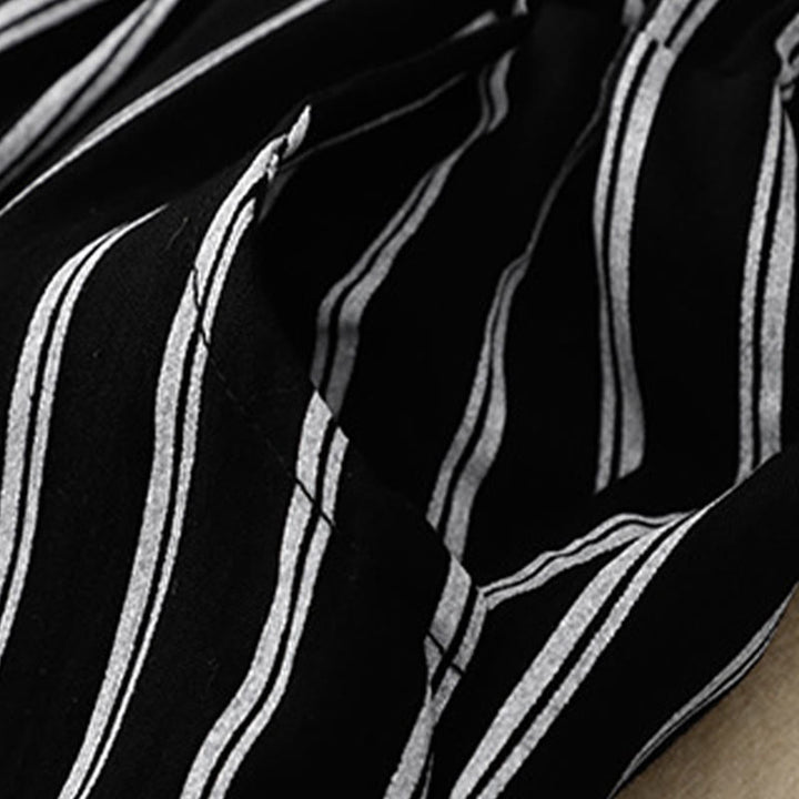 Buddha Stones Casual Acrylic Stripe Lace-up Women's Wide Leg Pants With Pockets - image 4