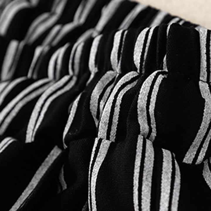 Buddha Stones Casual Acrylic Stripe Lace-up Women's Wide Leg Pants With Pockets - image 2