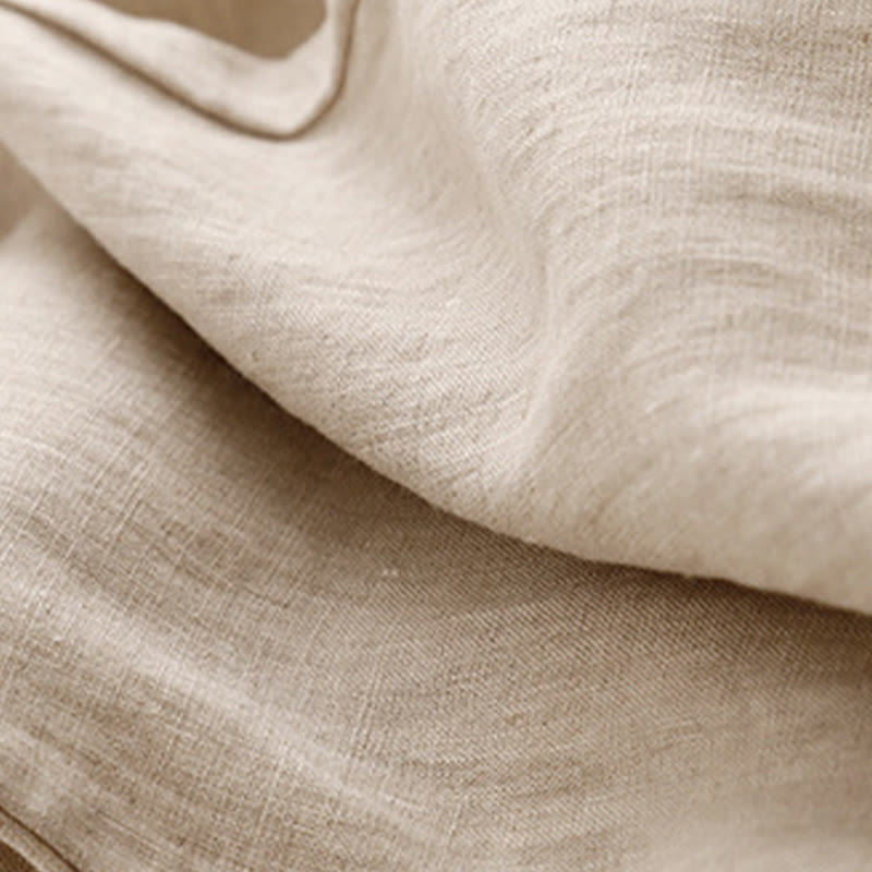 Buddha Stones Summer Plain Casual 7-8 Length Buttons Women's Cotton Linen Harem Pants With Pockets - image 15