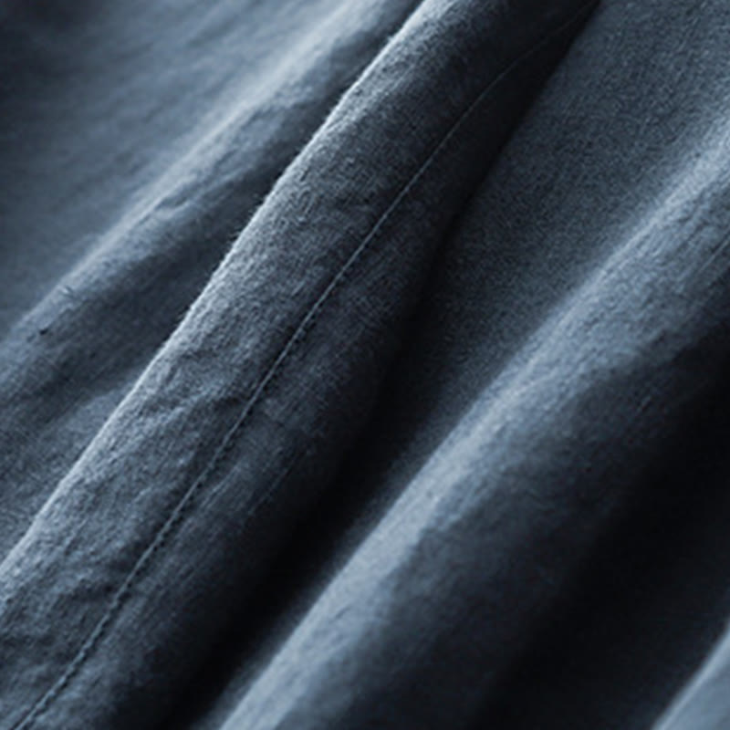 Buddha Stones Summer Plain Casual 7-8 Length Lace-up Women's Cotton Linen Harem Pants With Pockets - image 17