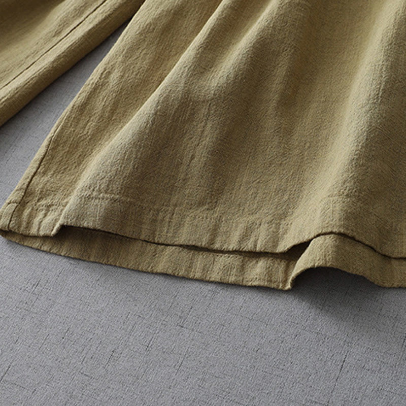 Buddha Stones Casual Plain Loose 7-8 Length Women's Polyester Wide Leg Pants With Pockets - image 15