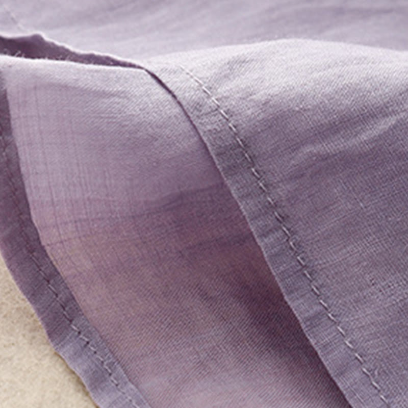 Buddha Stones Summer Casual Embroidered Flowers Women's V-neck Design Half Sleeve Acrylic T-shirt - image 3