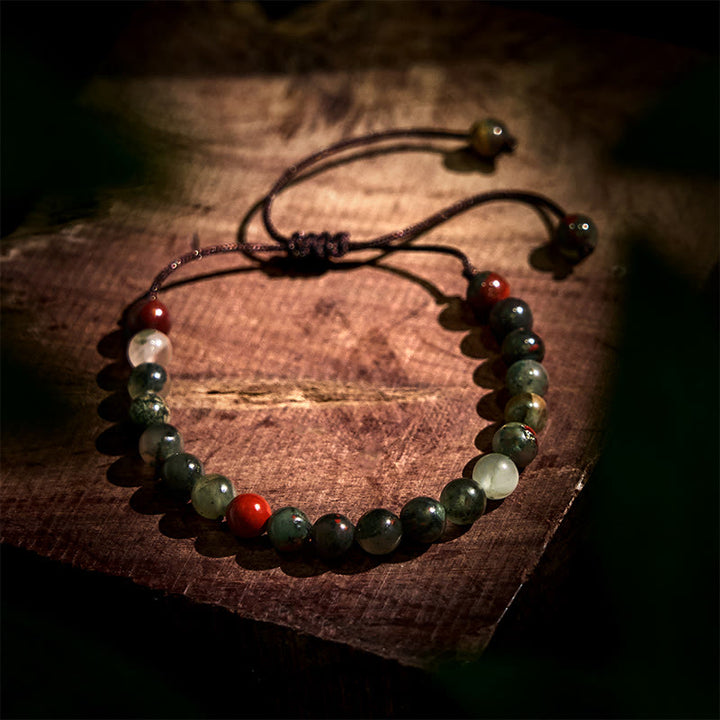 Buddha Stones 3Pcs Black Onyx Tiger Eye African Bloodstone Protection Support Set