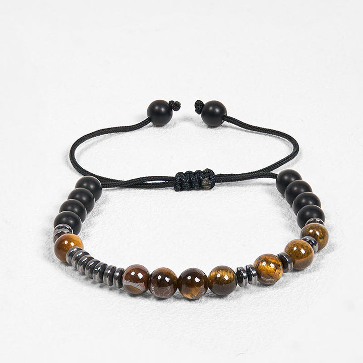 Buddha Stones 3Pcs Tiger Eye Lava Rock Protection Bracelet Set - image 12