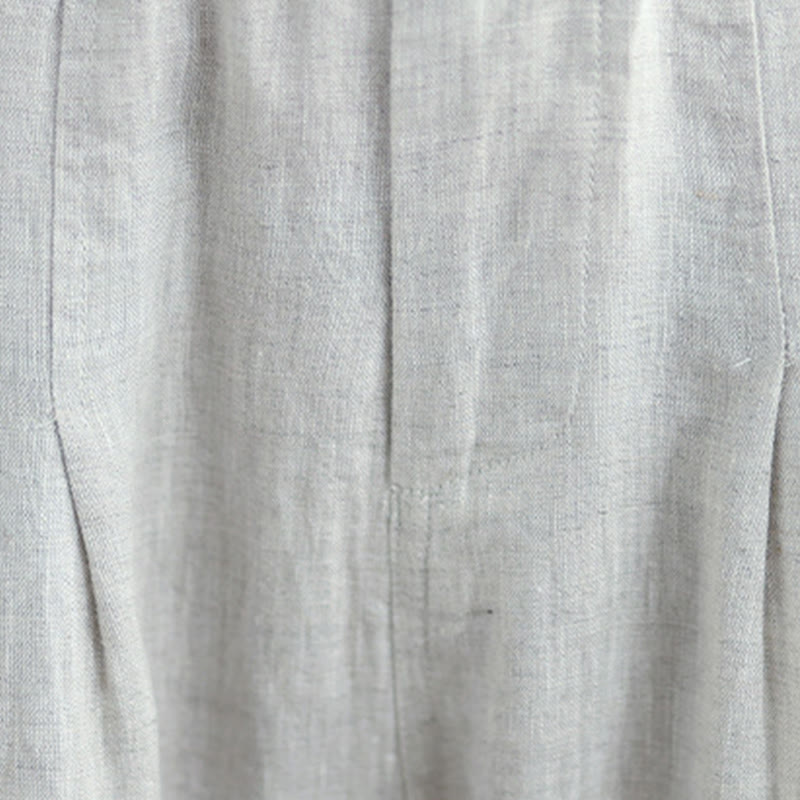 Buddha Stones Casual Summer Solid Color High Waist Women's Cotton Linen Harem Pants With Pockets - image 7