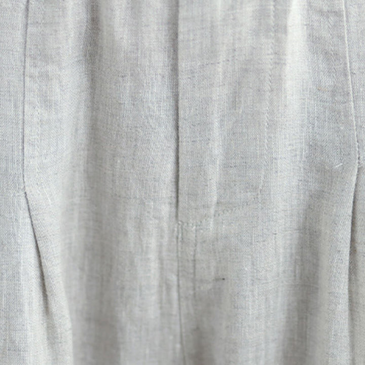 Buddha Stones Casual Summer Solid Color High Waist Women's Cotton Linen Harem Pants With Pockets - image 7