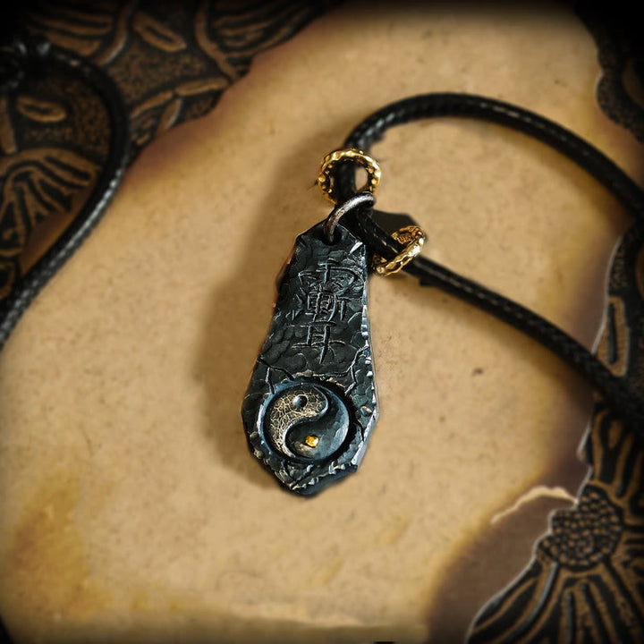 Buddha Stones 999 Sterling Silver 24k Gold Big Dipper Yin Yang Design Harmony Necklace Pendant - image 3