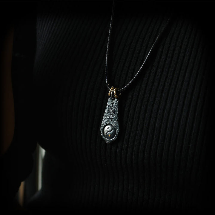 Buddha Stones 999 Sterling Silver 24k Gold Big Dipper Yin Yang Design Harmony Necklace Pendant - image 7