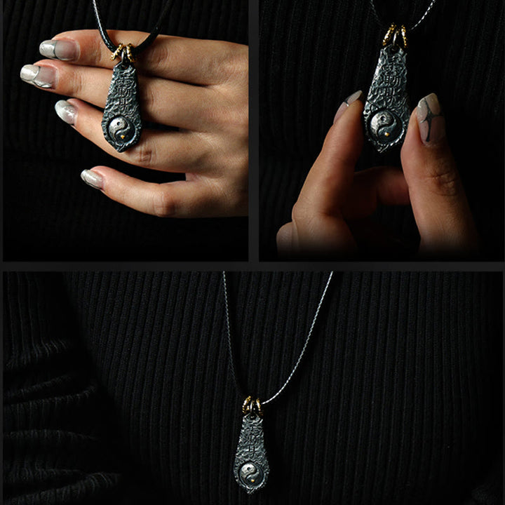 Buddha Stones 999 Sterling Silver 24k Gold Big Dipper Yin Yang Design Harmony Necklace Pendant - image 8