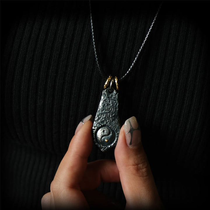 Buddha Stones 999 Sterling Silver 24k Gold Big Dipper Yin Yang Design Harmony Necklace Pendant - image 5