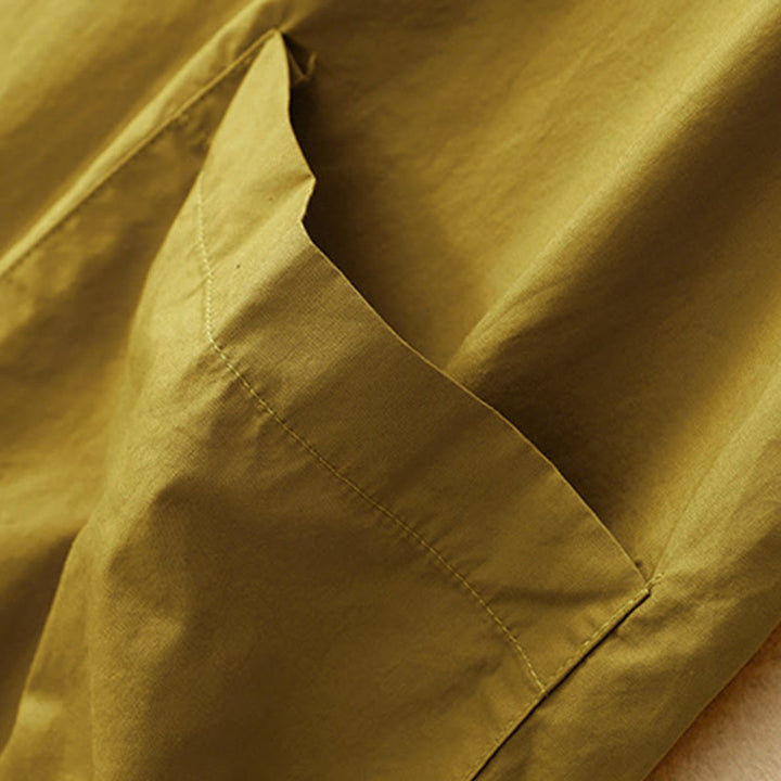 Buddha Stones Summer Plain Crew Neck Simple Short Sleeve Design Midi Dress With Pockets - image 20